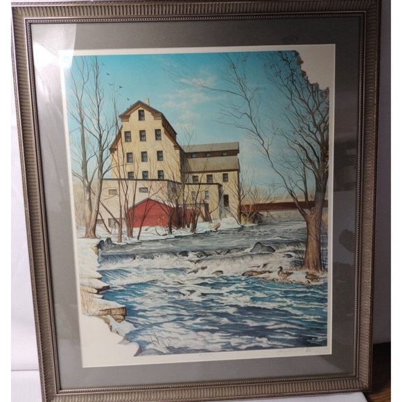 The Mill Cedar Creek Memories Reproduced of An Original Acrylic Henry... 22/600